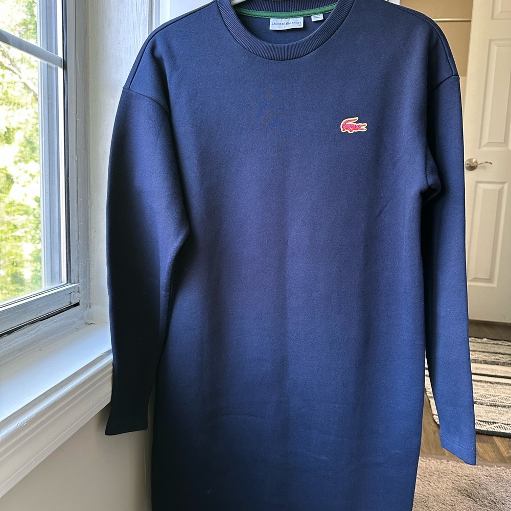 Lacoste Navy Blue Sweatshirt Dress